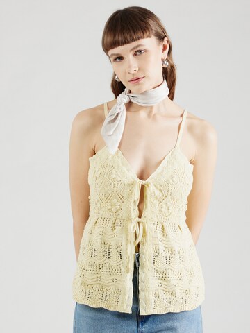 Top in maglia di HOLLISTER in giallo: frontale