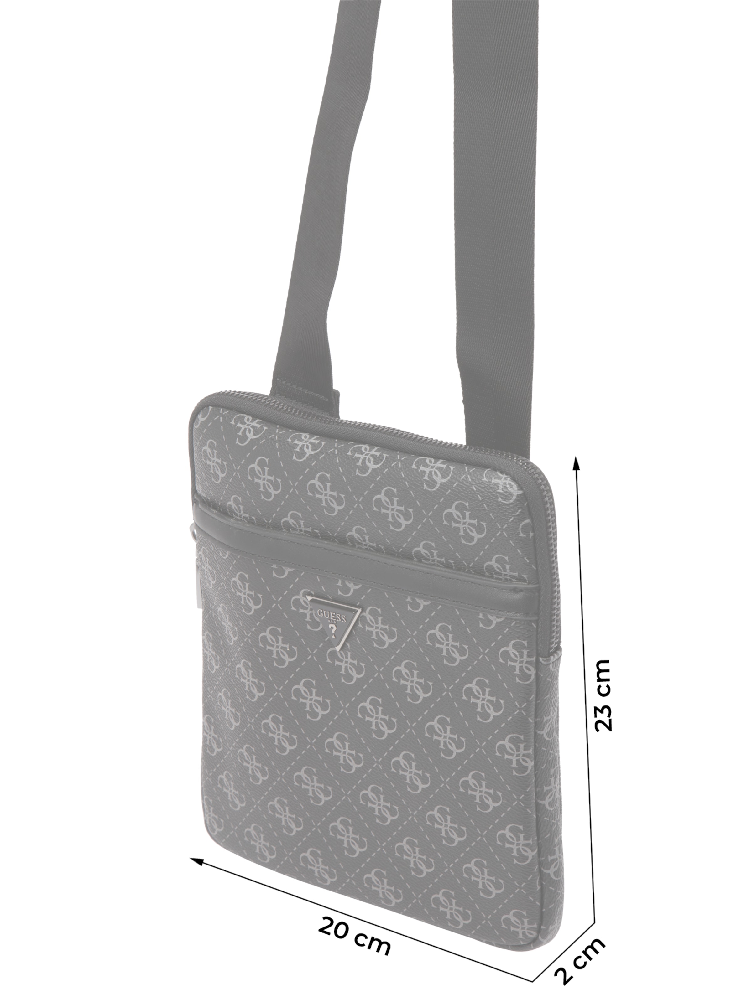 GUESS Skuldertaske 'MILANO CROSSBODY FLAT' i sort