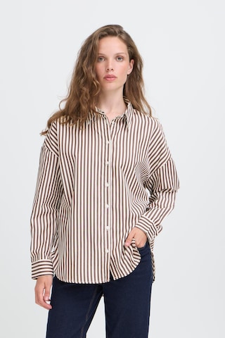 T-shirt ICHI en marron : devant