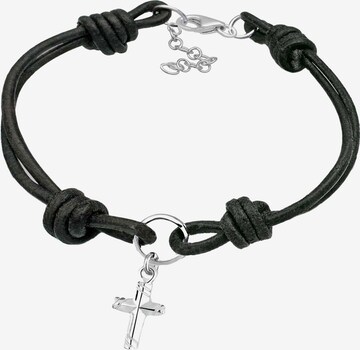 ELLI Armband 'Kreuz' in Zwart: voorkant