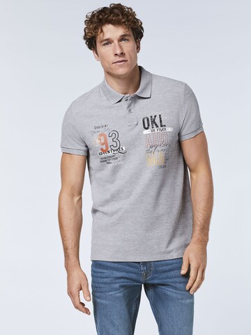 Oklahoma Jeans Shirt ' aus Piqué ' in Grey: front