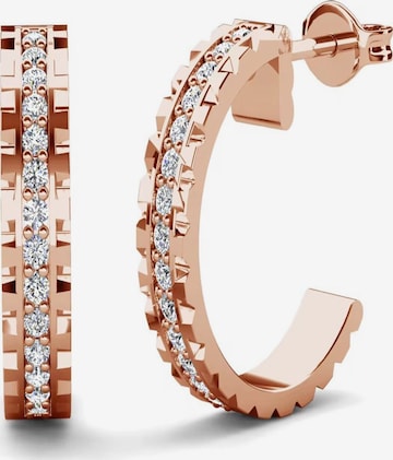 ROUGEMONT Jewellery Earrings 'Funkelnde Creolen Ohrringe mit Kristall Besatz Loumi' in Gold: front