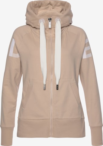 Elbsand - Sudadera con cremallera en beige: frente