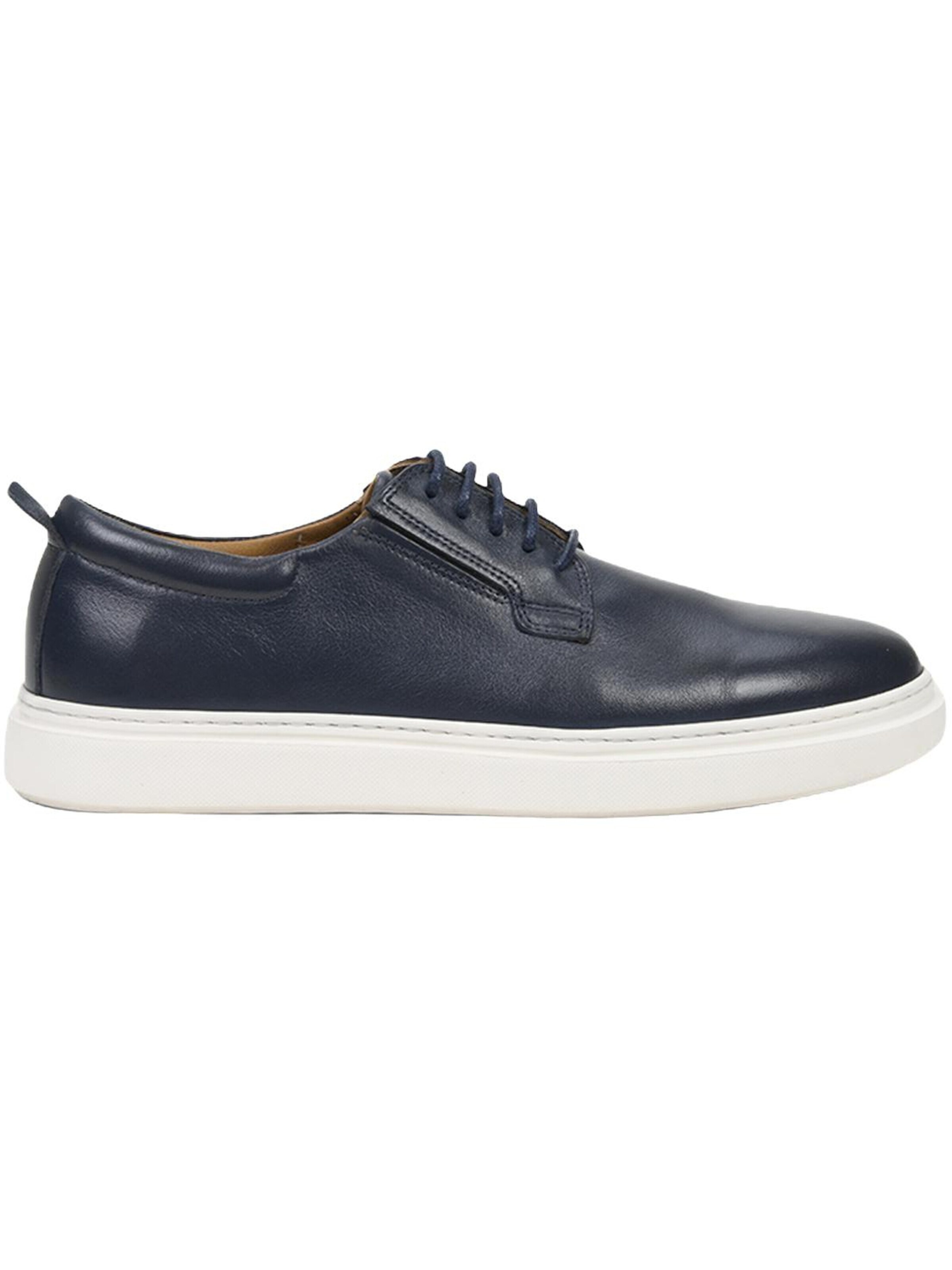 Desa - Calzado deportivo con cordones 'DESA Herren-Schnürschuhe aus Leder mit weißer Sohle' en azul: frente