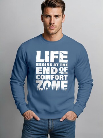 Neverless Sweatshirt 'life begins' in Blau: Vorderseite
