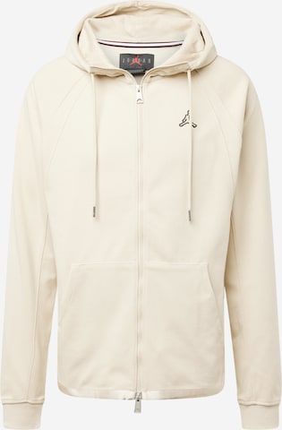 Jordan Zip-Up Hoodie 'ESS' in Beige: front