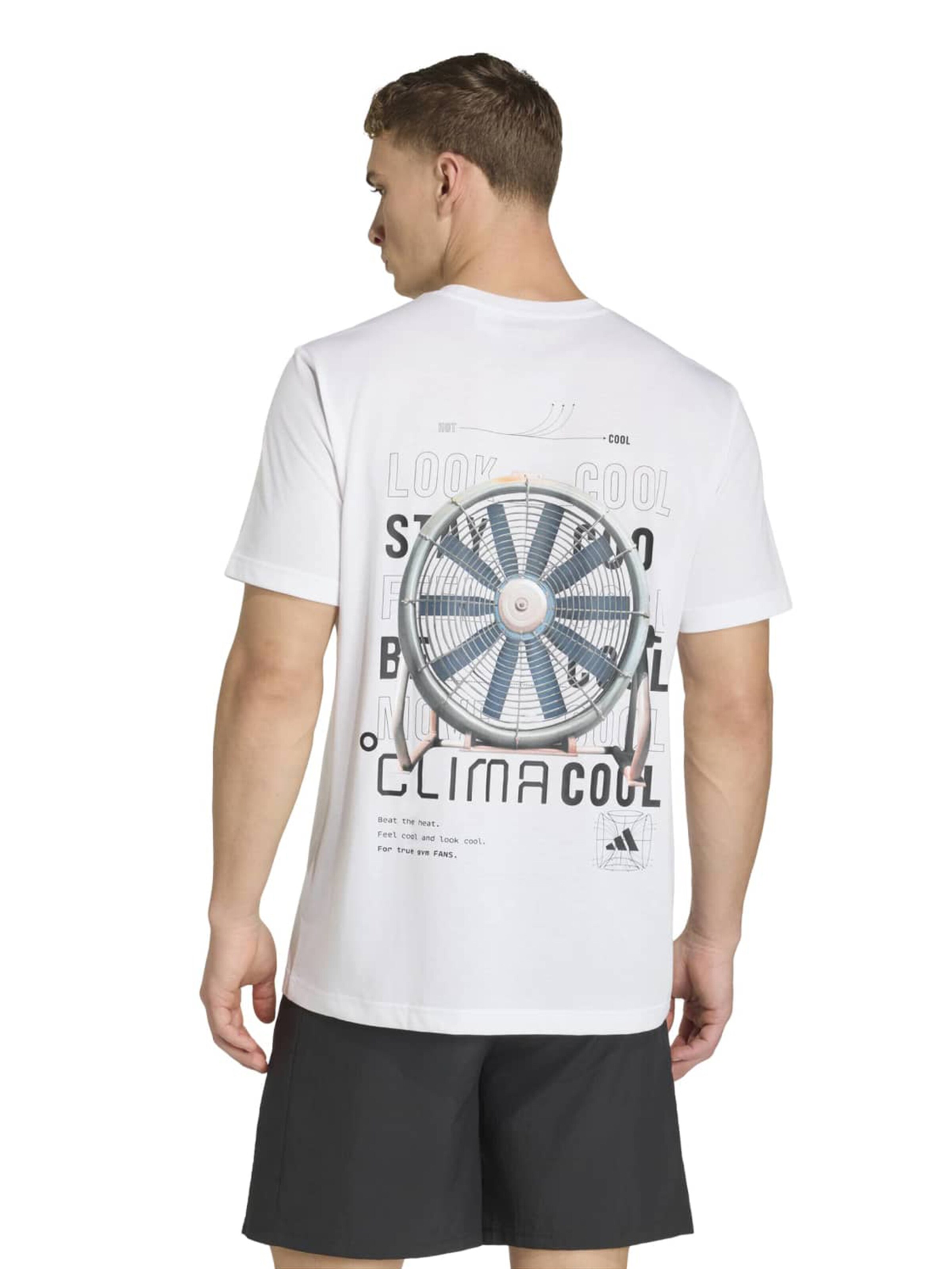 balts ADIDAS PERFORMANCE Sporta krekls: no priekšpuses