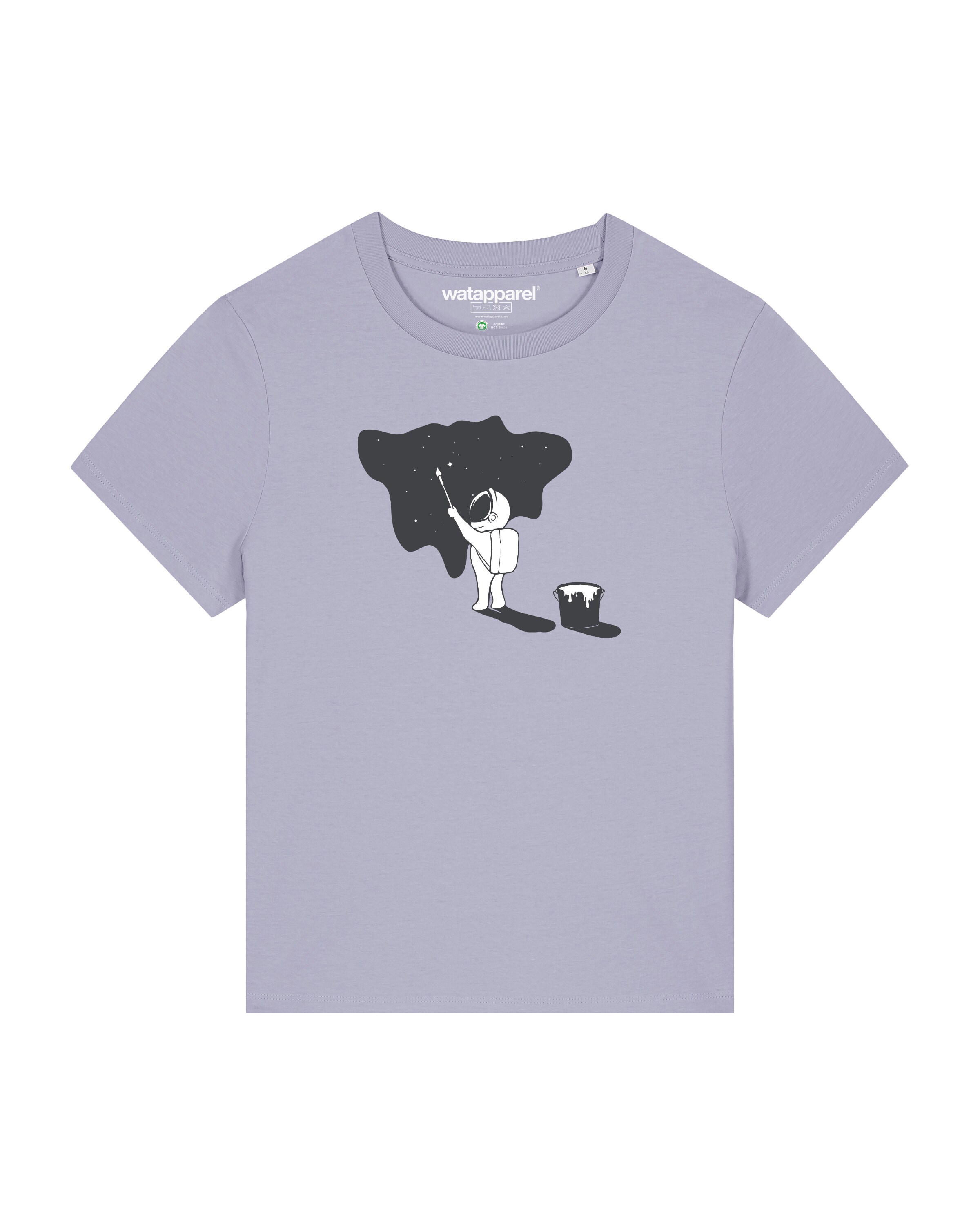 Maglietta ' Painting space ' di Watapparel in lilla: frontale