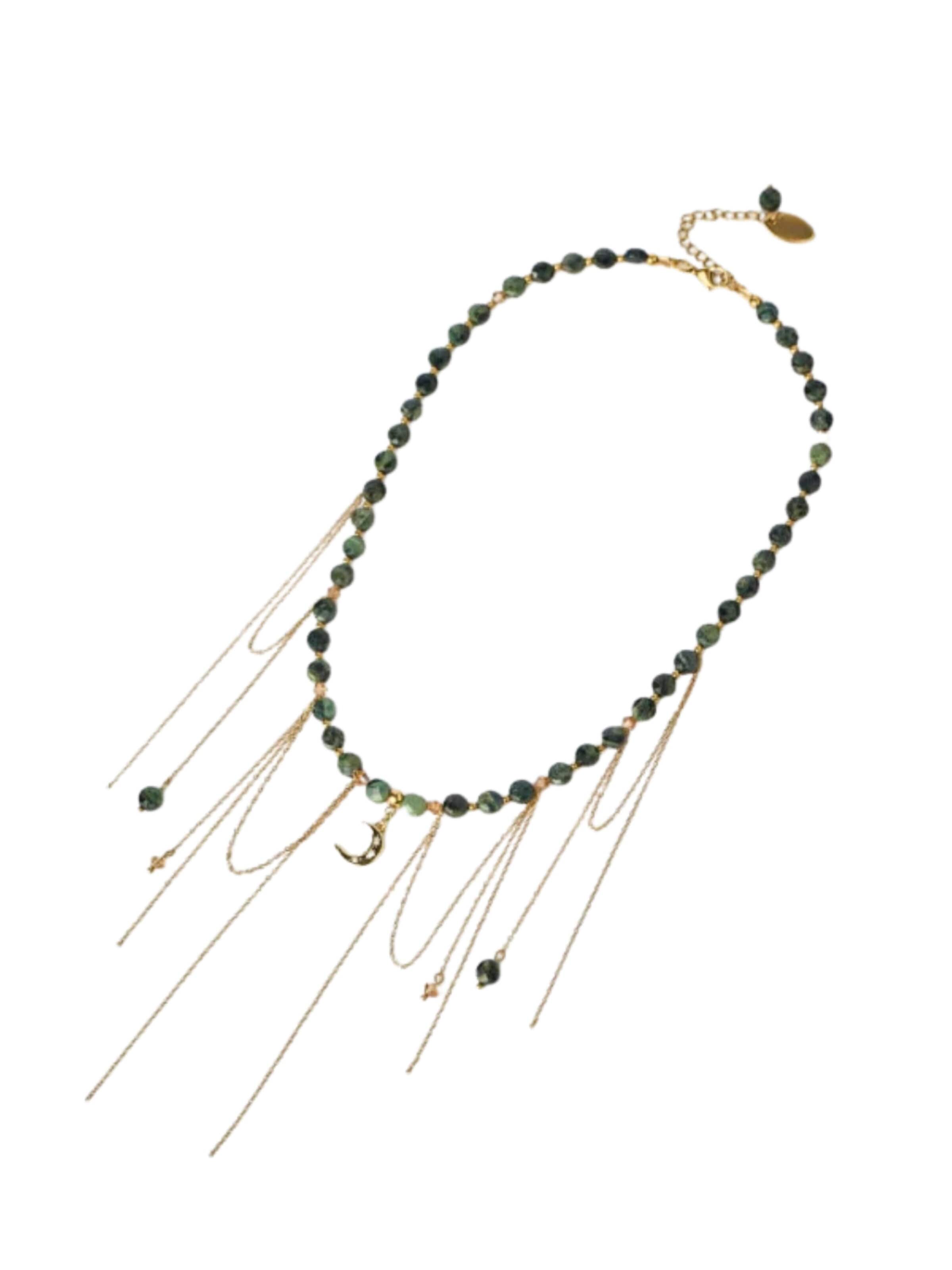 THE GEM STORIES JEWELRY Necklace 'Lunar Glow Labradorite Statement Necklace' in 45 - 50 in Green, Item view
