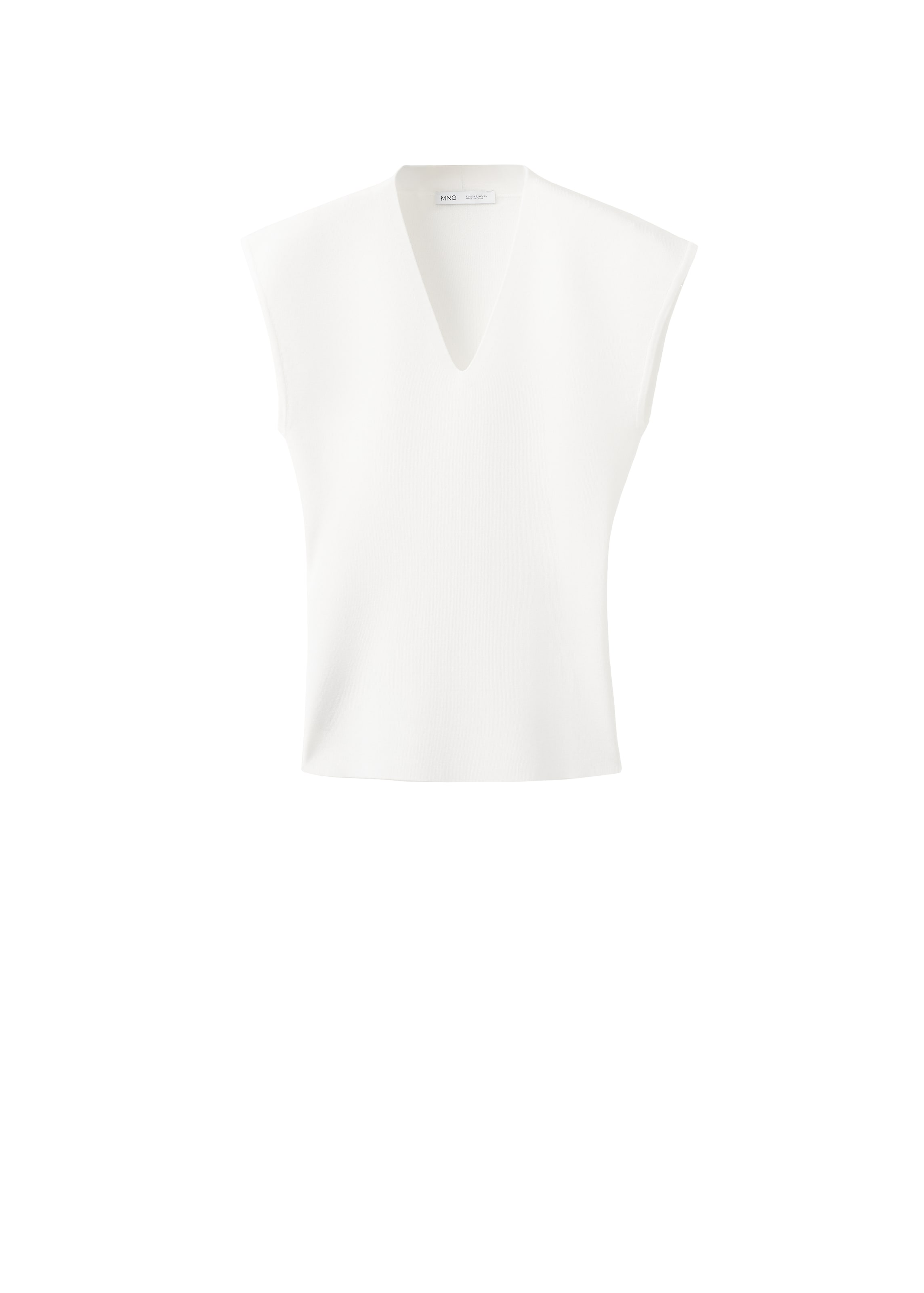 Tops en tricot 'CANELONS' MANGO en blanc : devant