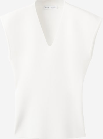 Tops en tricot 'CANELONS' MANGO en blanc : devant