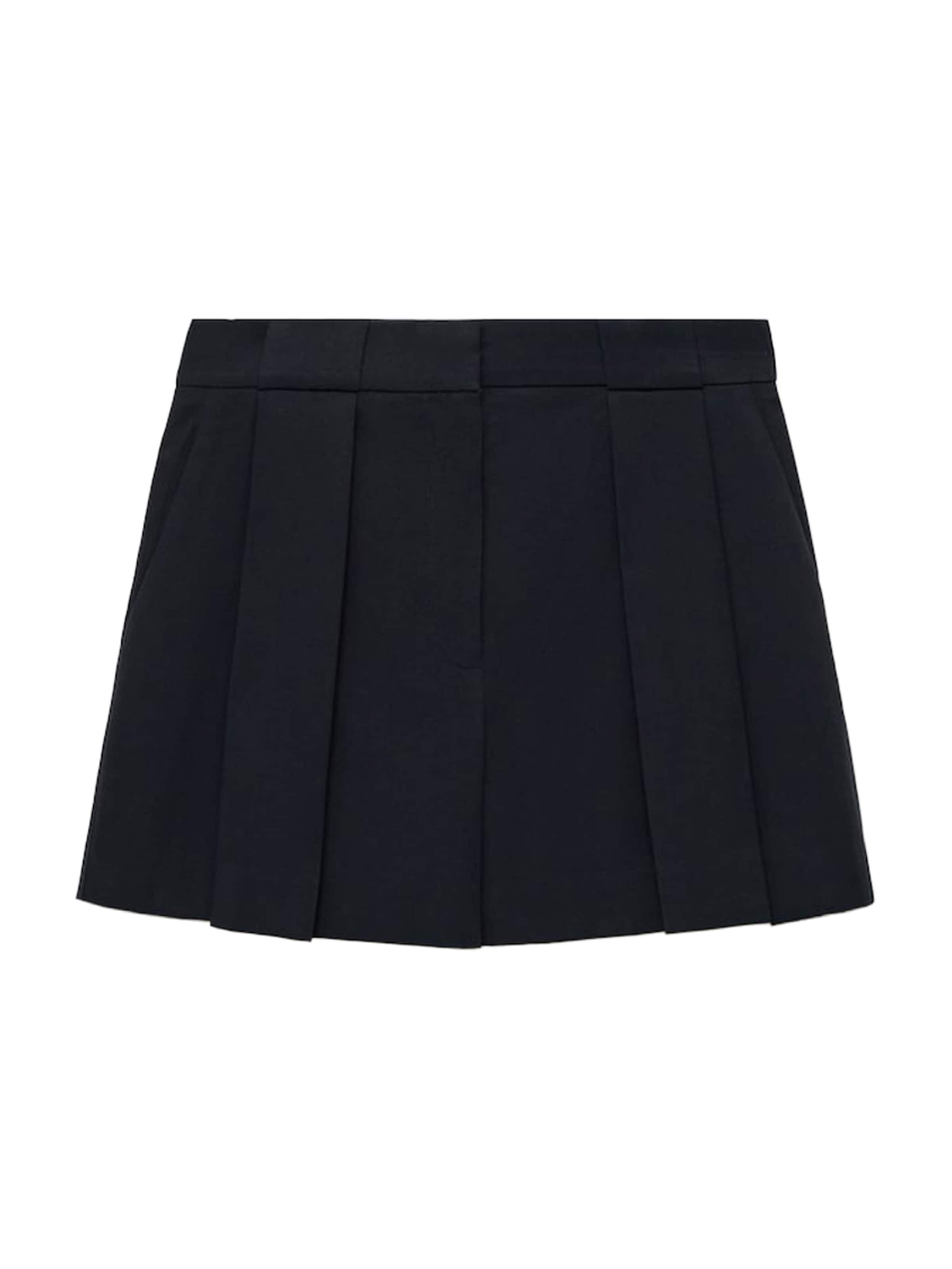 MANGO Hlače na rob 'Greta' | črna barva: sprednja stran