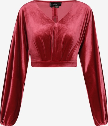 Camicia da donna di faina in rosa: frontale