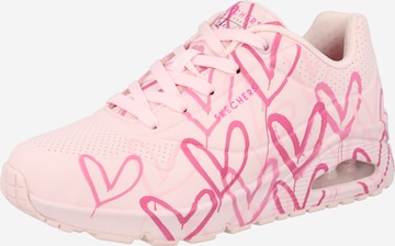 Baskets basses 'UNO-SPREAD THE LOVE' SKECHERS en rose : devant