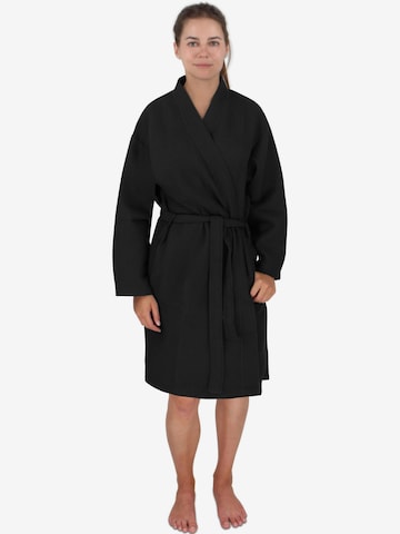 normani Long Bathrobe 'Kelin' in Black: front