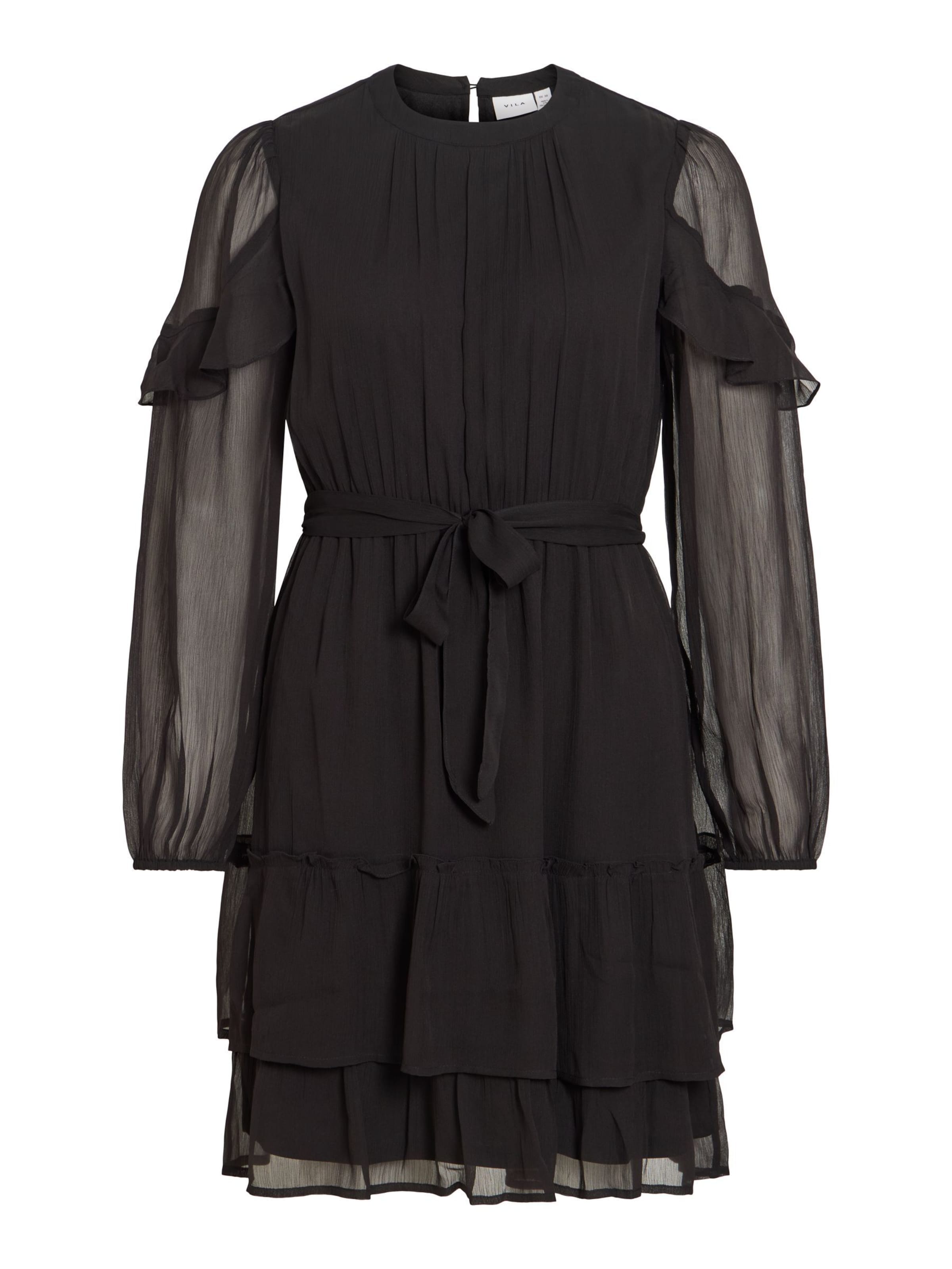VILA Jurk 'VIElly' in Zwart: voorkant