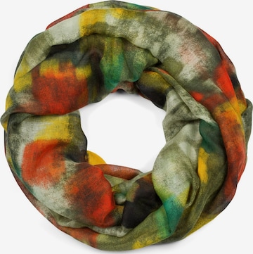 styleBREAKER Loop scarf 'Loop Schal mit buntem Pinselstrich Muster' in Green: front