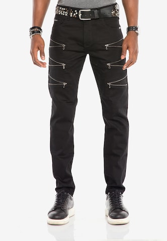 CIPO & BAXX Slimfit Jeans in Zwart: voorkant