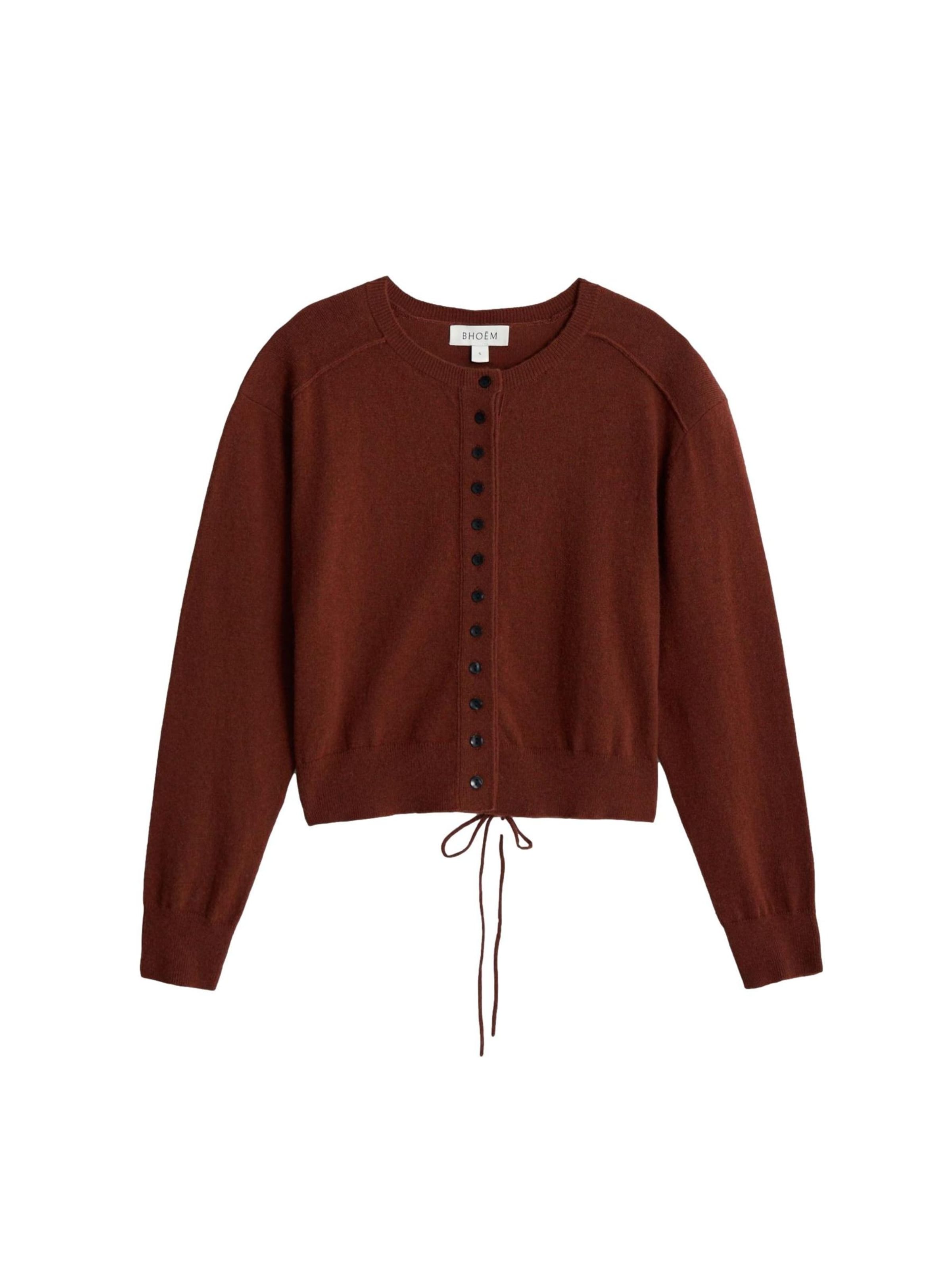 Cardigan Bhoem en marron : devant