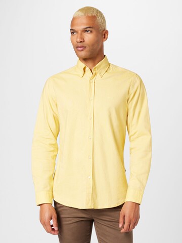 BOSS Orange Regular fit Button Up Shirt 'Rickert' in Yellow: front