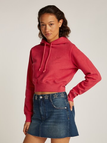 Felpa 'SCRIPT' di Tommy Jeans in rosso: frontale