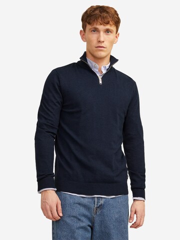 JACK & JONES Pullover 'Emil Knit'‌‌‌‌‌‌ in Blau