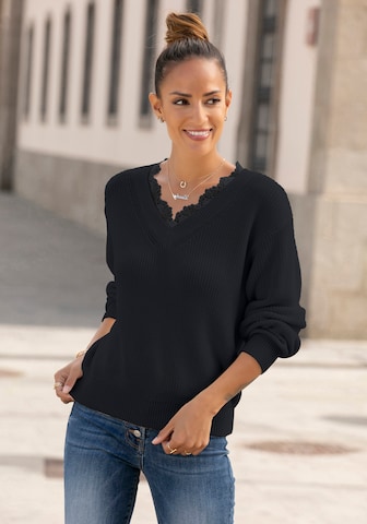 LASCANA Sweater in Black: front