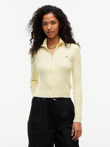 Tommy Jeans Strickjacke in Gelb: Vorderseite