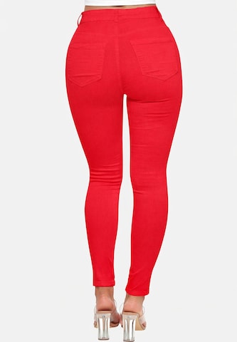 Elara Skinny Jeans in Rood