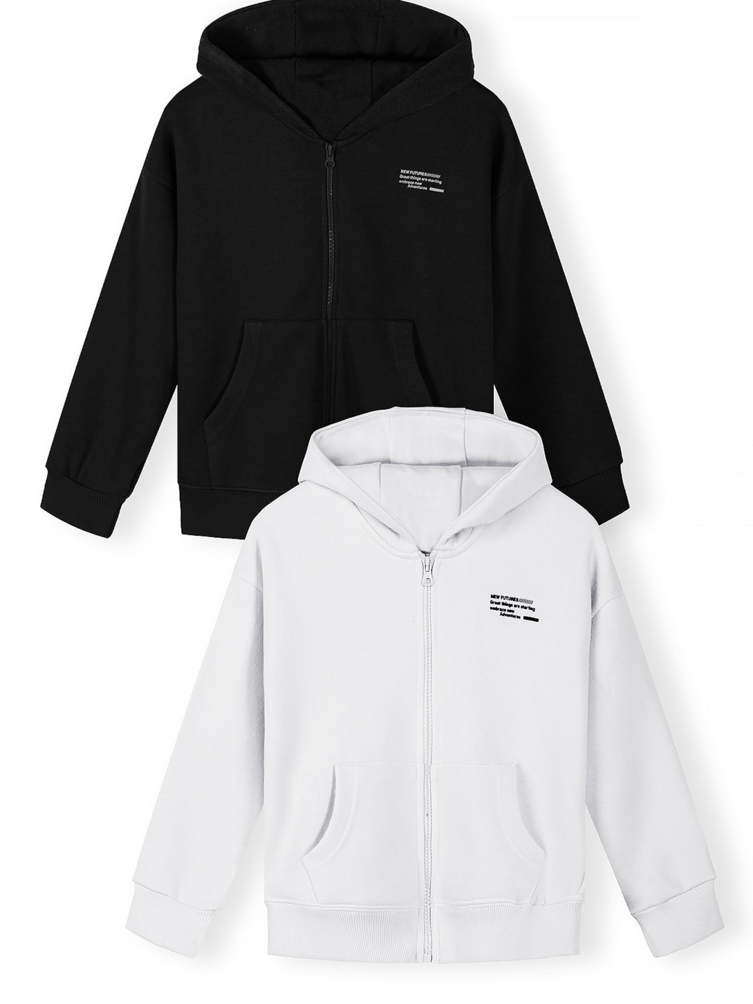 MINOTI - Sudadera con cremallera en negro: frente
