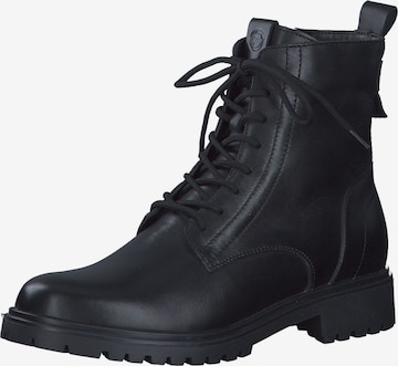 Tamaris Lace-Up Ankle Boots in Black: front