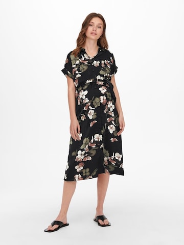 Only Maternity Shirt Dress in Black: front