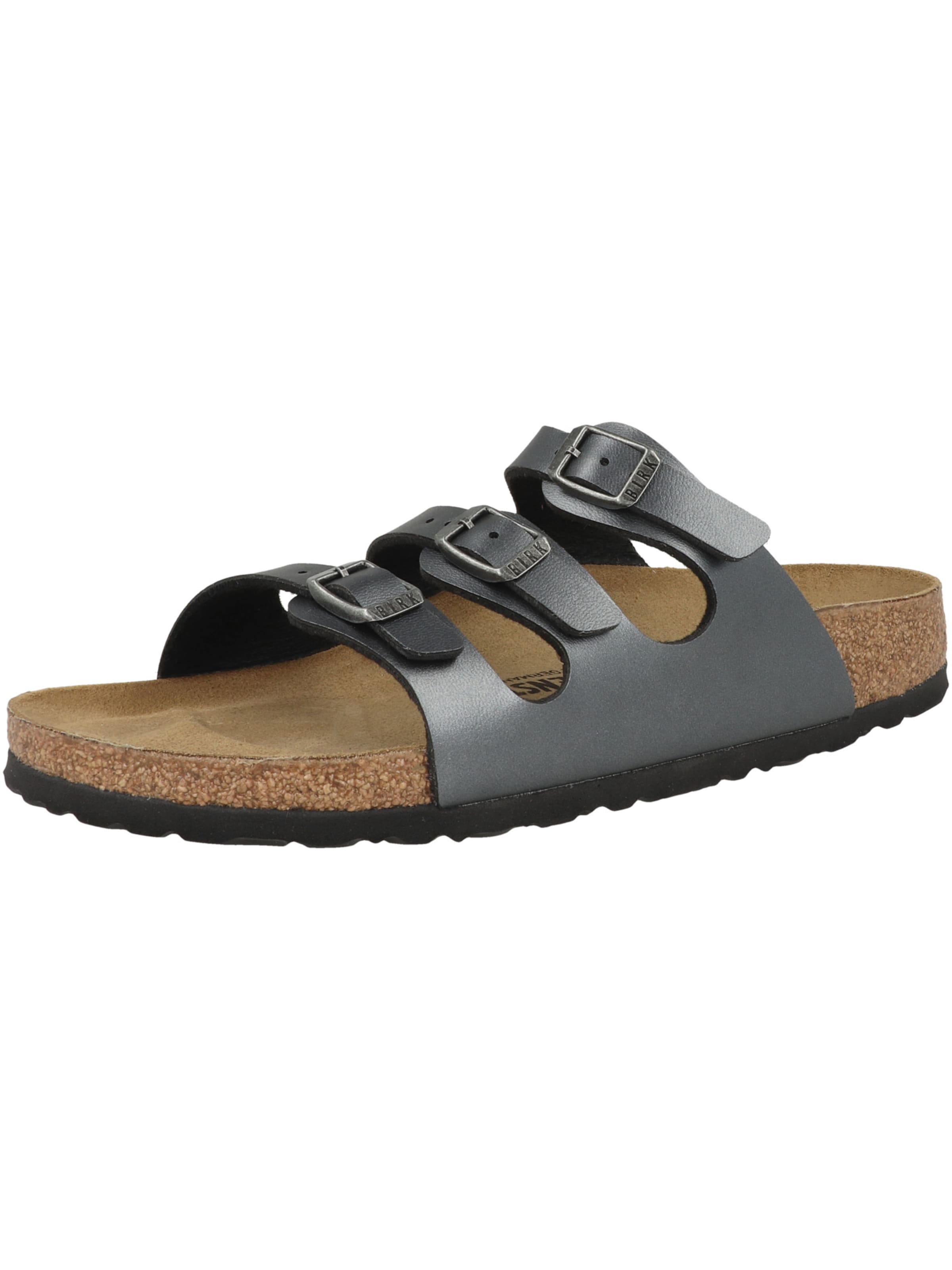 BIRKENSTOCK - Sapato aberto 'Florida' em preto: frente