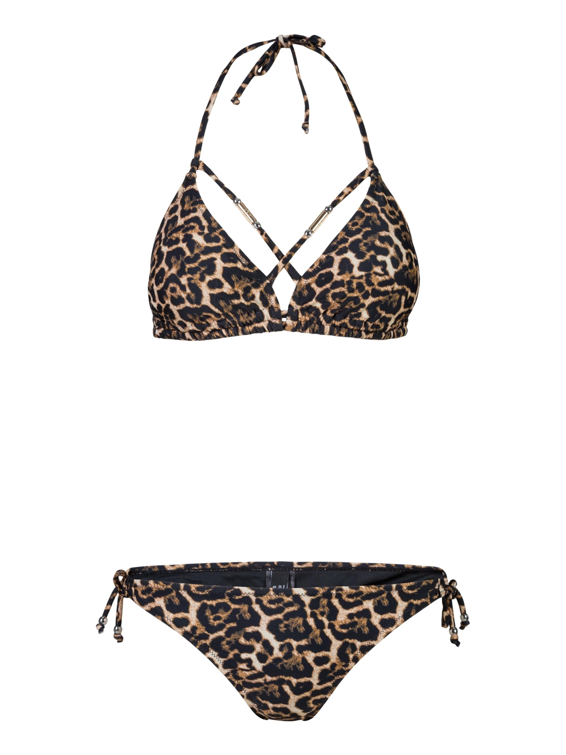 19V69 ITALIA Triangel Bikini 'Fleur' in Bruin: voorkant