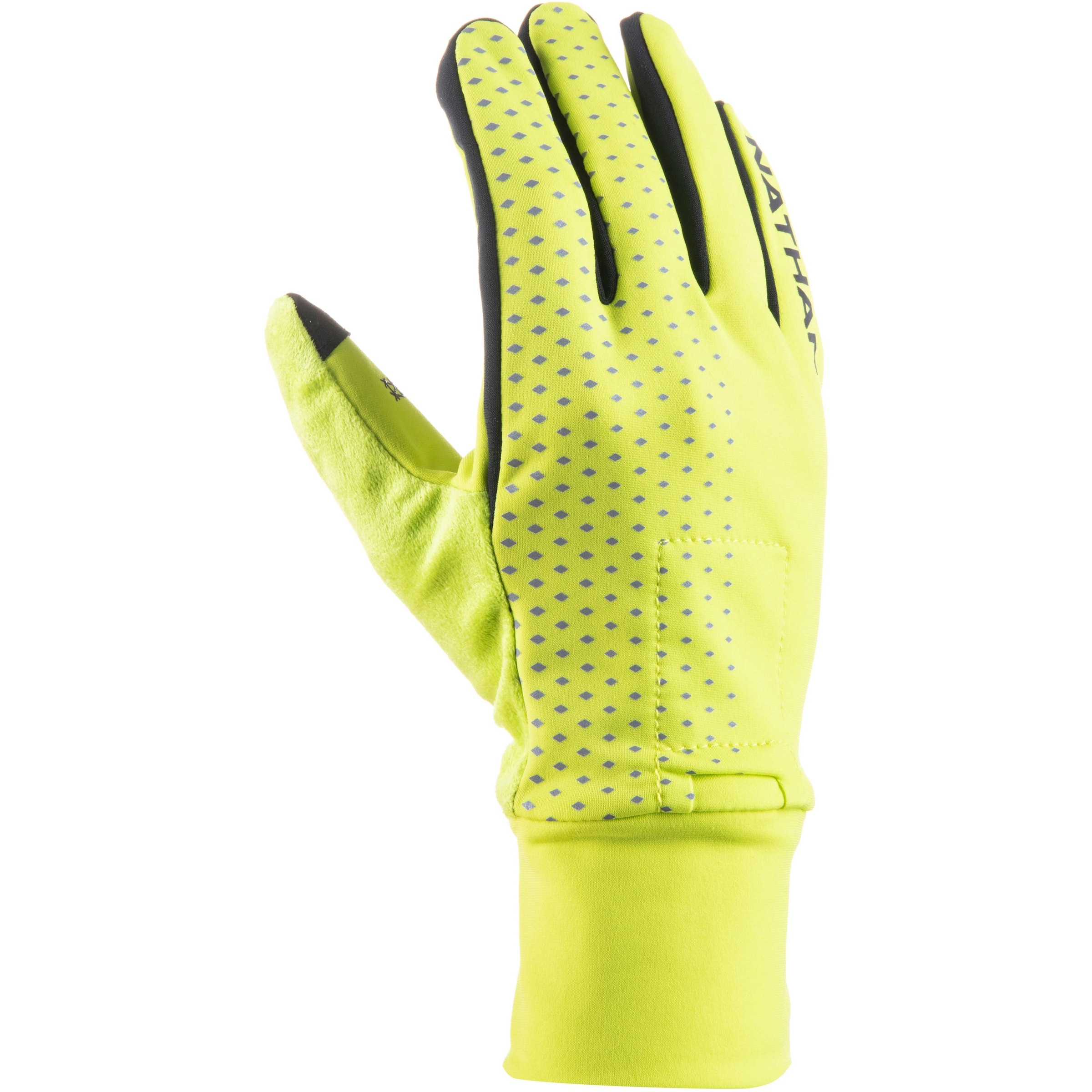 NATHAN Sporthandschuhe 'Hyper Night' in Gelb: Vorderseite