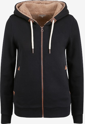 Oxmo Zip-Up Hoodie 'Vicky' in Black: front