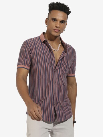 Campus Sutra Regular fit Button Up Shirt 'Vincent' in Pink: front