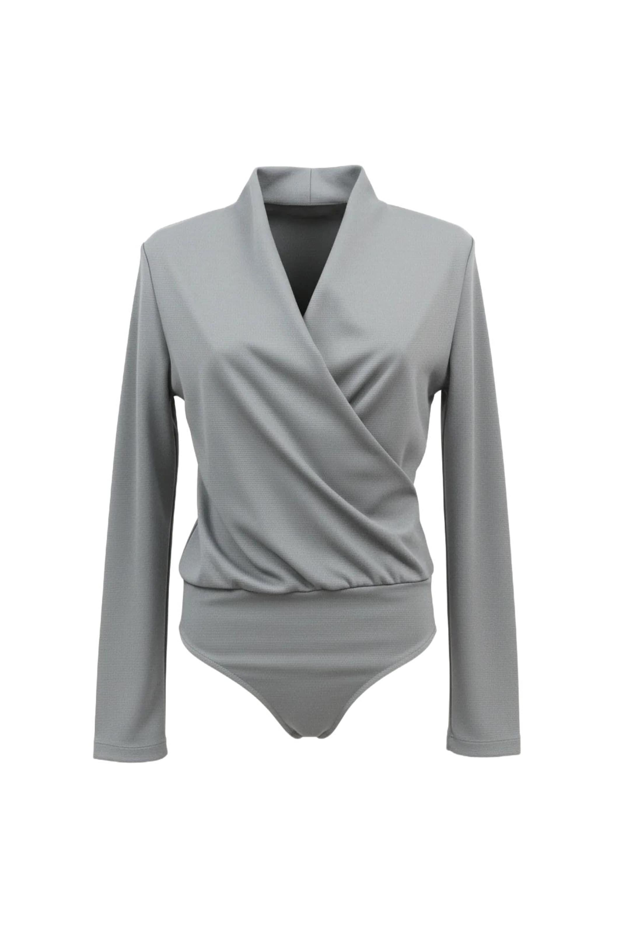 No Matter What Shirt bodysuit in Grey: front