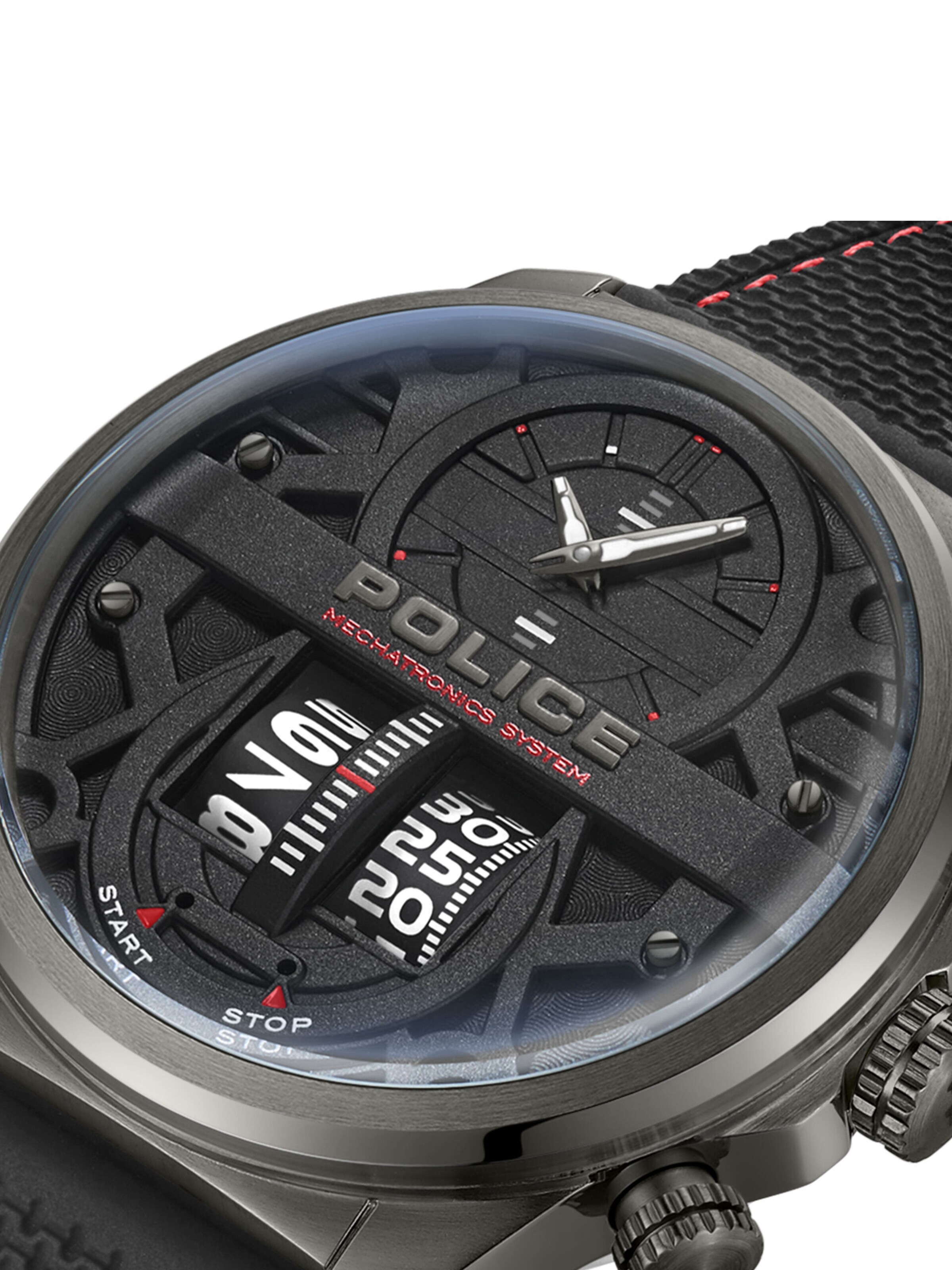 POLICE Uhr 'Rotorcrom' in Schwarz