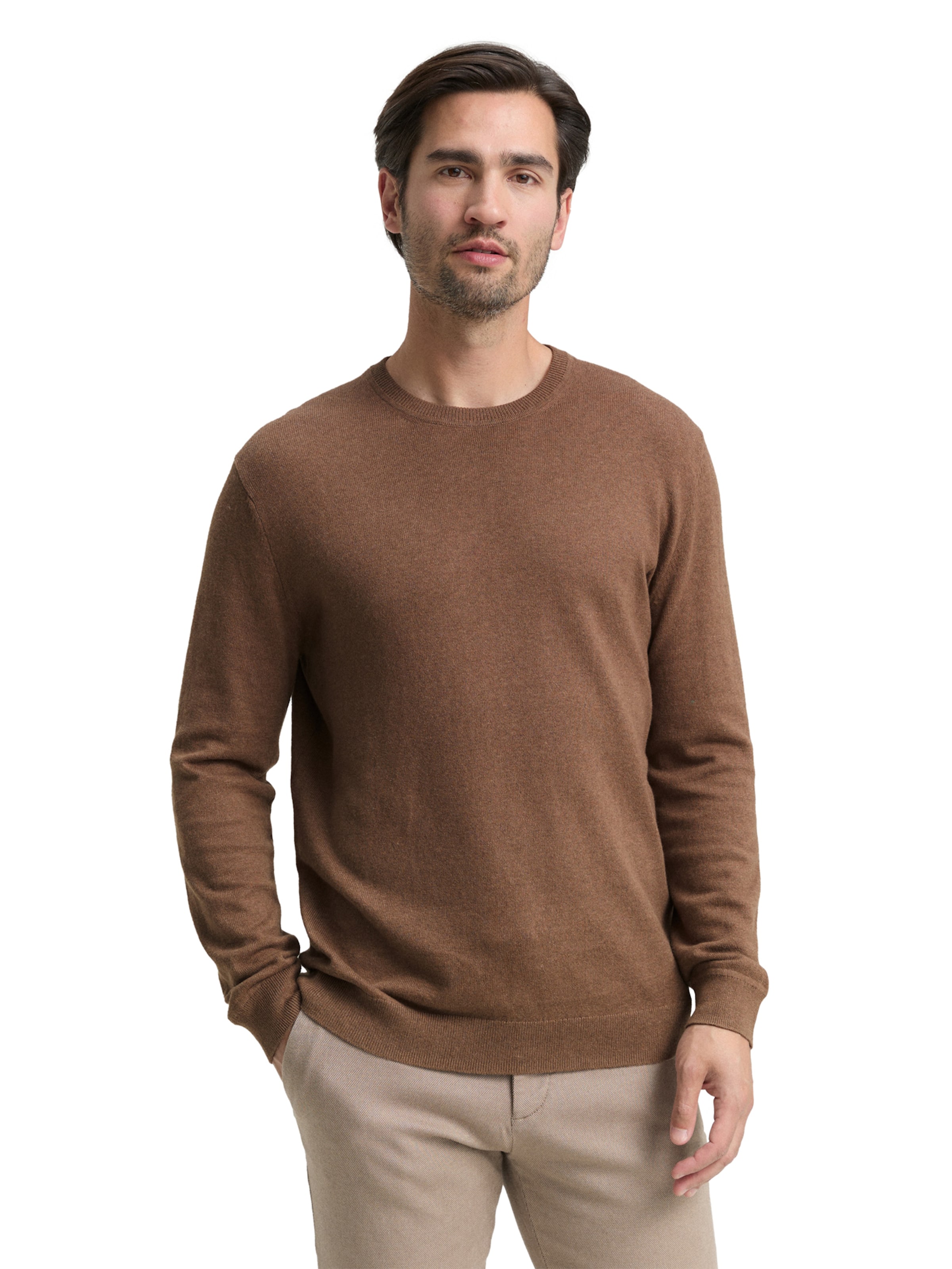 TOM TAILOR Sweater in Brown: front