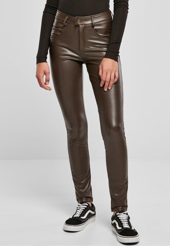 Urban Classics Slim fit Trousers in Brown: front