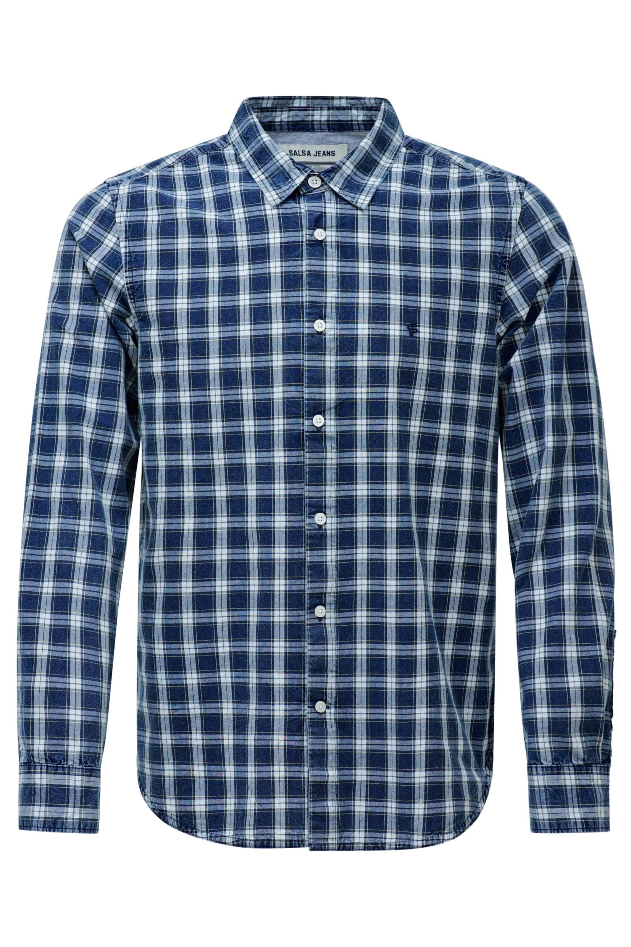 Salsa Jeans Regular fit Overhemd in Blauw: voorkant
