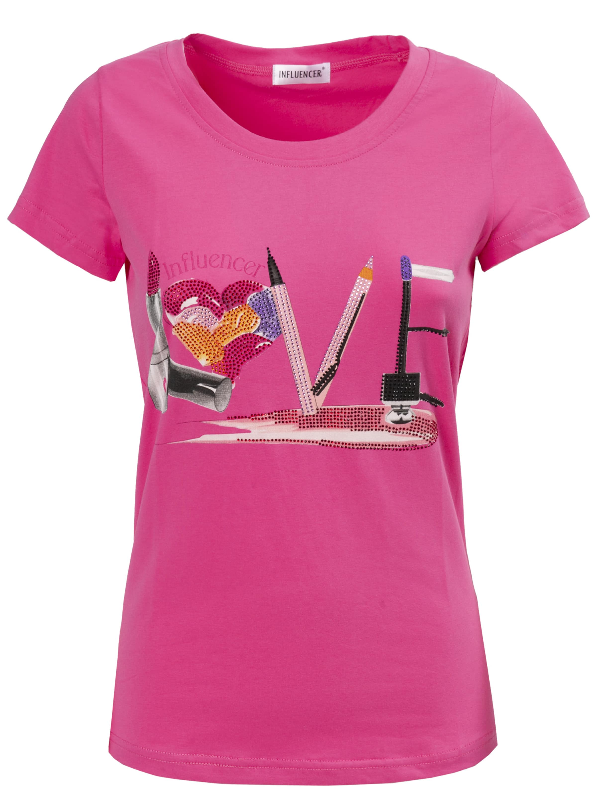 Influencer Majica 'Love' | roza barva: sprednja stran