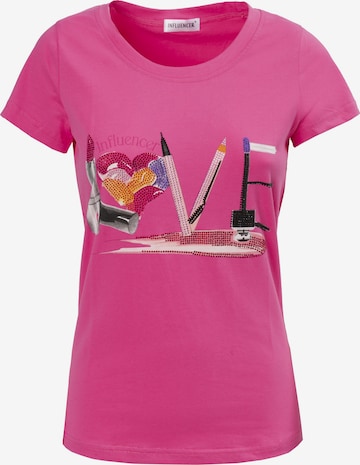 Influencer Shirt 'Love' in Pink: front