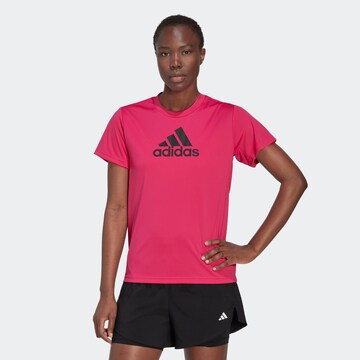 rožinė ADIDAS SPORTSWEAR Sportiniai marškinėliai 'Primeblue Designed 2 Move Logo': priekis