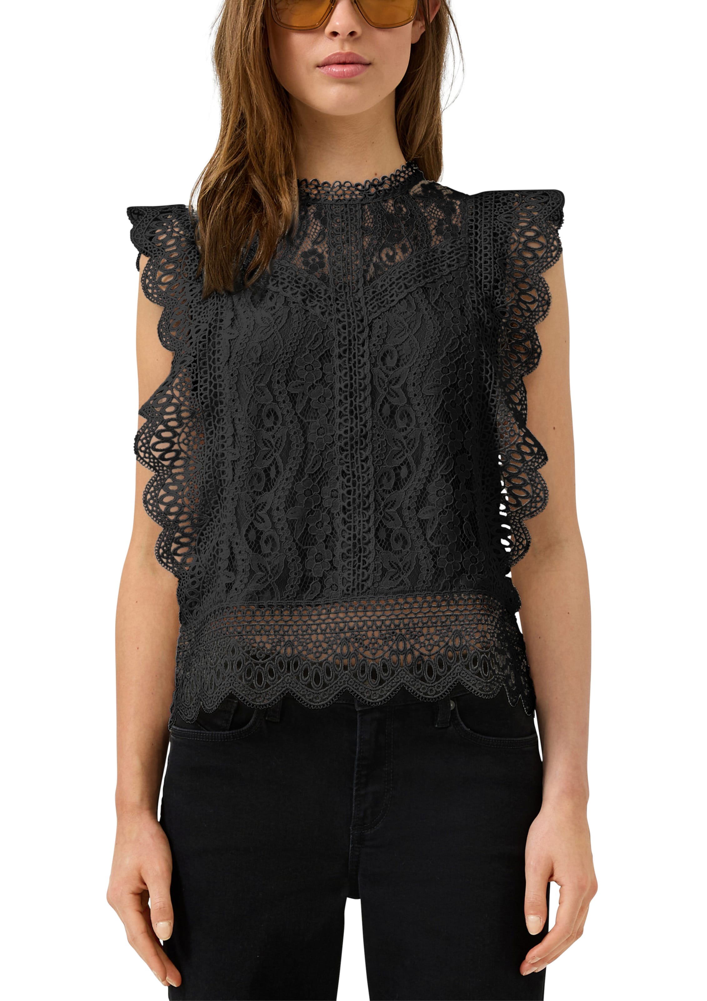 Chemisier QS en noir : devant