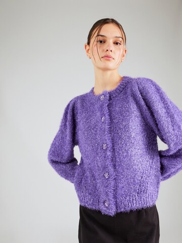 Fabienne Chapot Knit Cardigan 'Kitty' in Purple: front