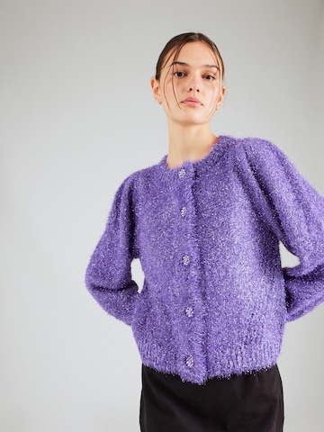 Fabienne Chapot Knit Cardigan 'Kitty' in Purple: front