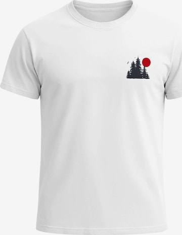 Neverless Shirt 'Waldkette Badge' in White: front