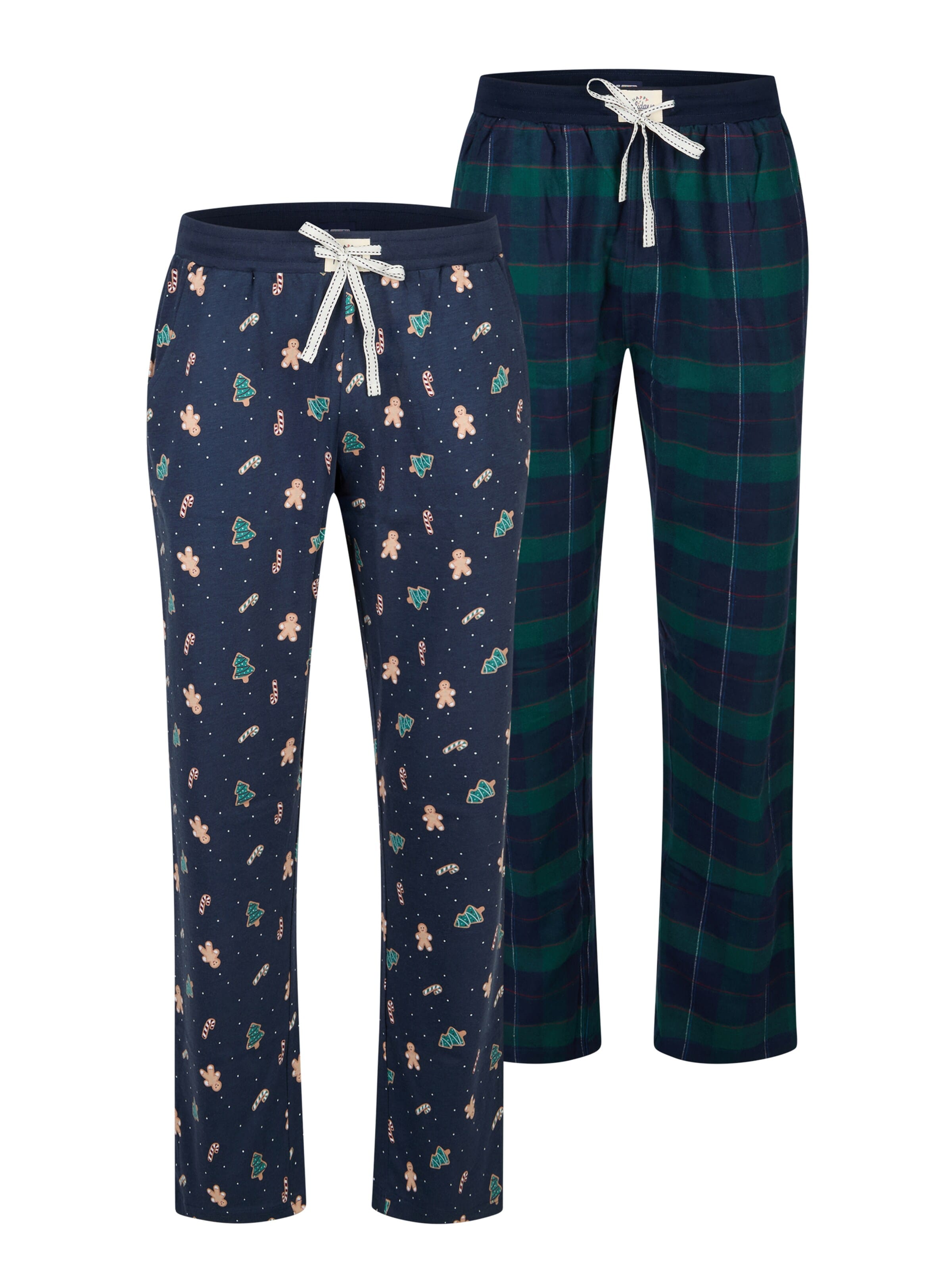 Happy Shorts Pajama Pants 'Christmas' in Blue: front